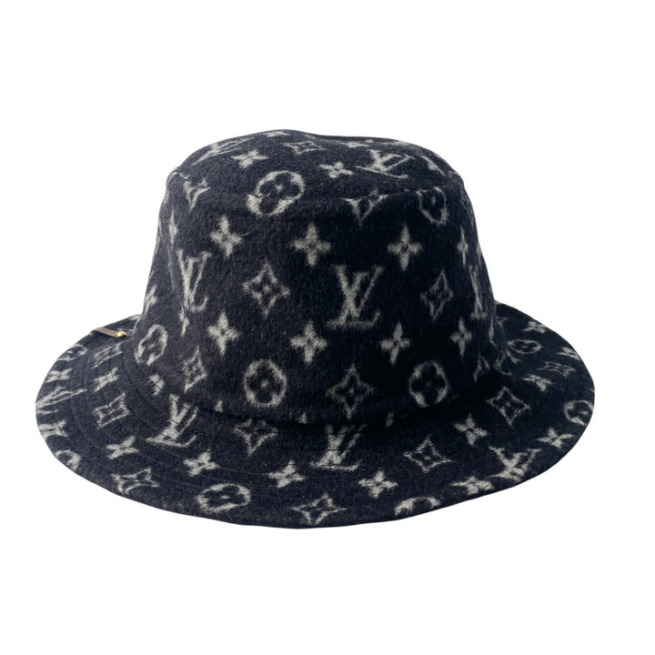 ルイ ヴィトン LOUIS VUITTON レディース バケットハット モノグラム ウール AL1220 ブラック