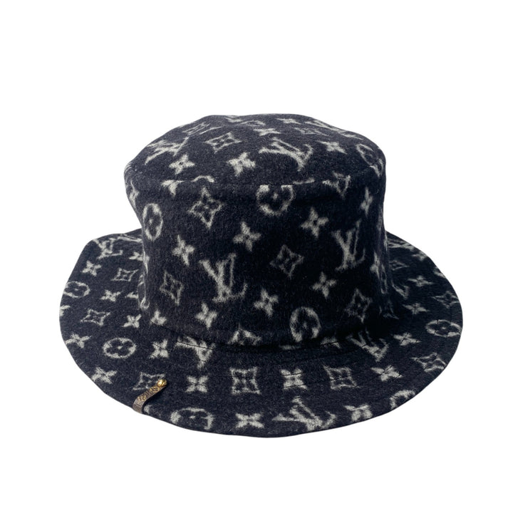 ルイ ヴィトン LOUIS VUITTON レディース バケットハット モノグラム ウール AL1220 ブラック