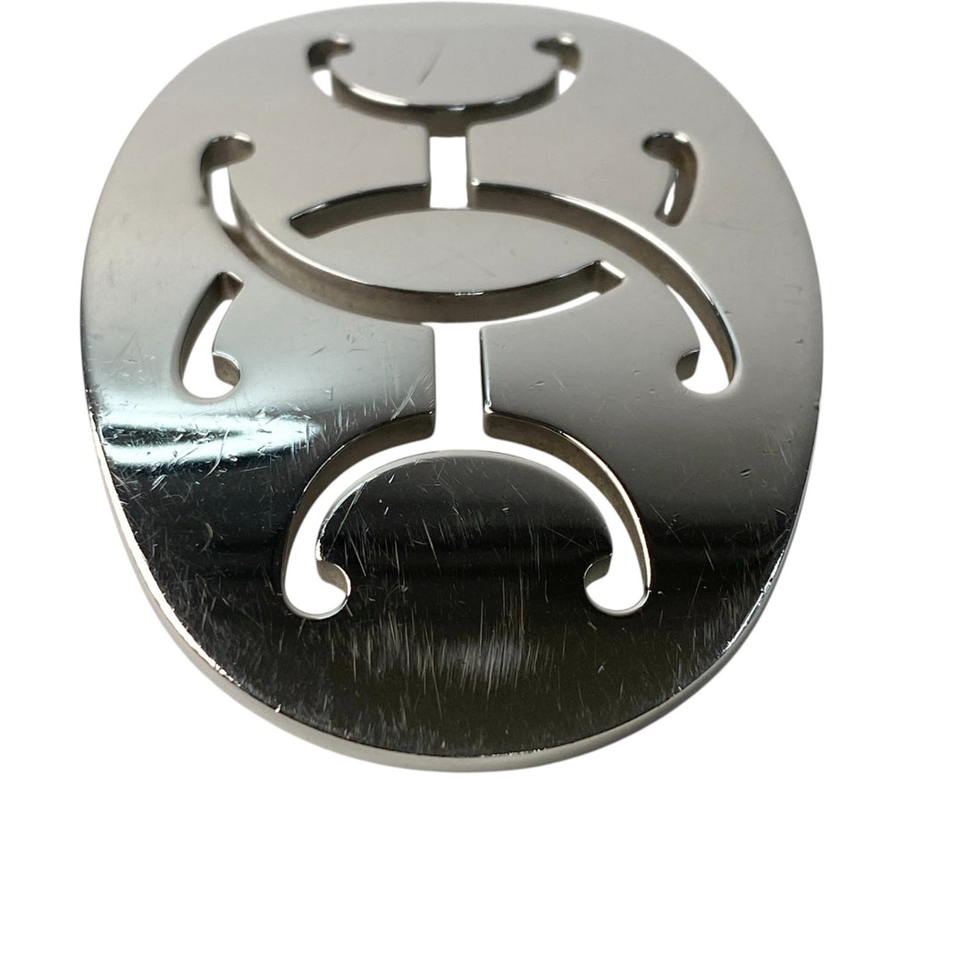 エルメス HERMES レディース オーバル ベルト バックル シルバー ダブルH