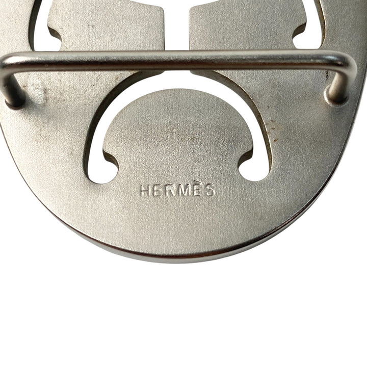 エルメス HERMES レディース オーバル ベルト バックル シルバー ダブルH