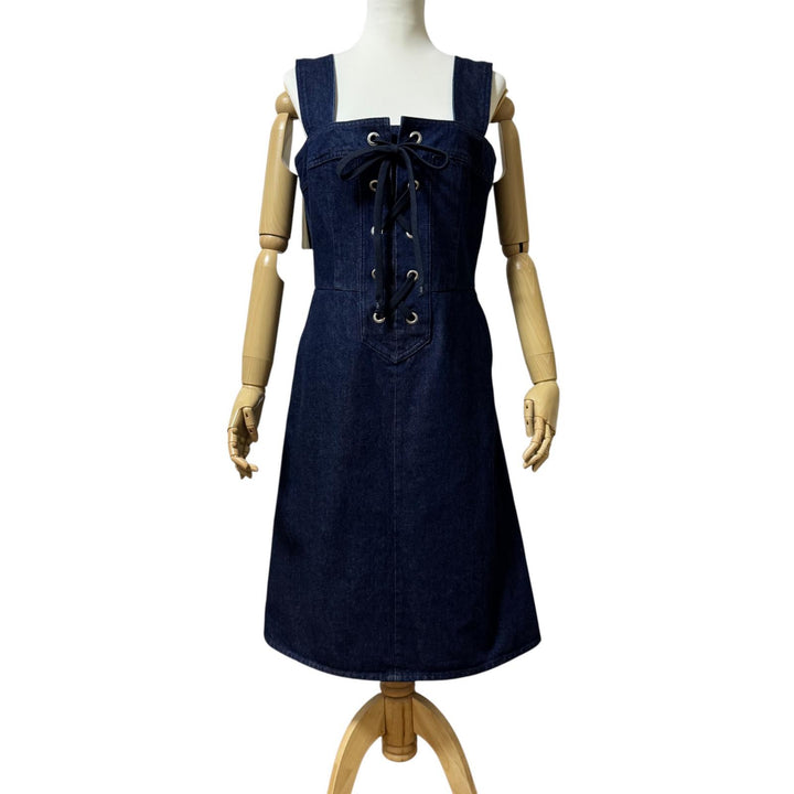 未使用 グッチ GUCCI レースアップ デニムワンピース 748630 #42 レディース