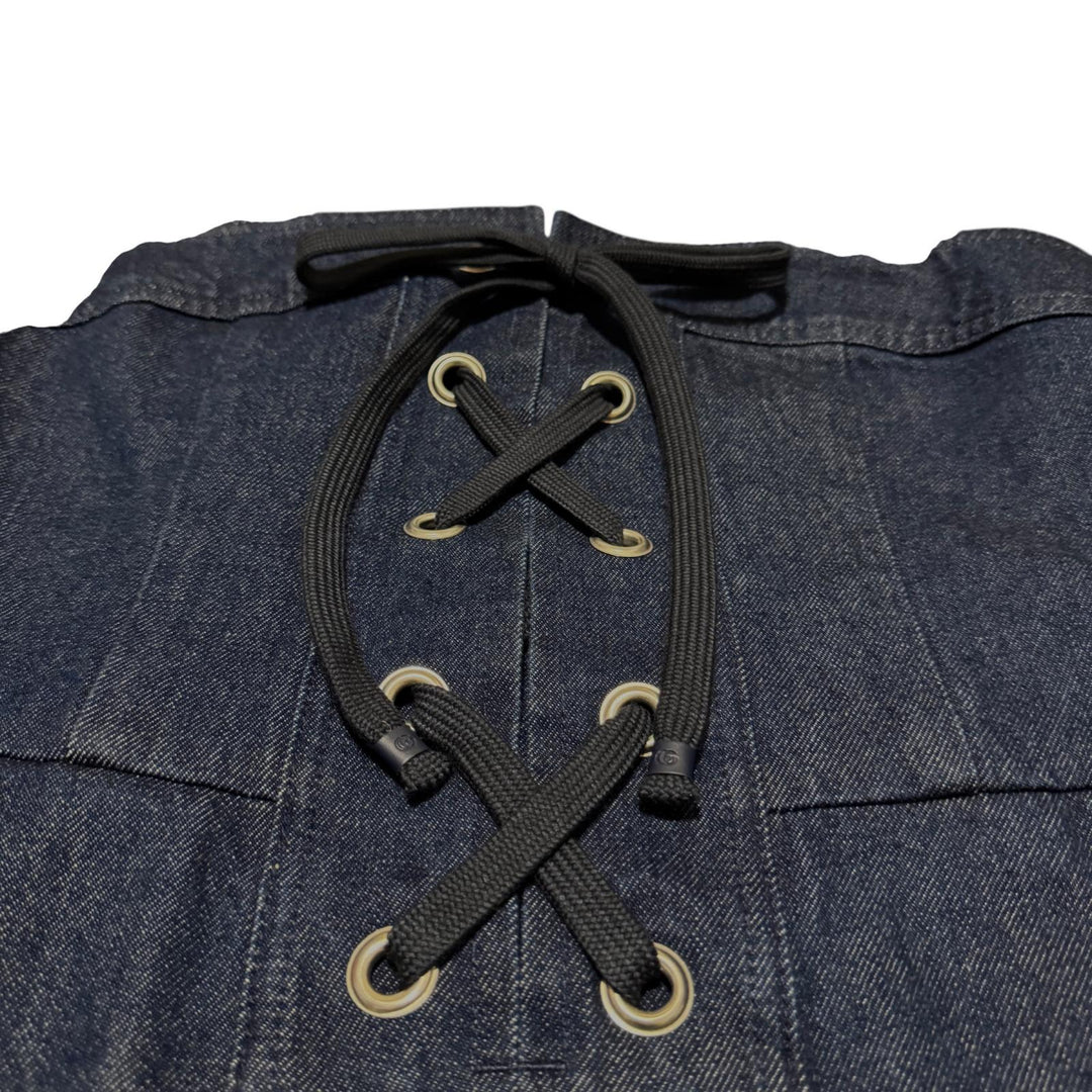 未使用 グッチ GUCCI レースアップ デニムワンピース 748630 #42 レディース