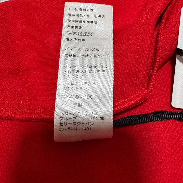 新品 セリーヌ CELINE ホワイトロゴプリント ロング ワイドレッグ トラックパンツ 赤 2Z135121O-27RO メンズ
