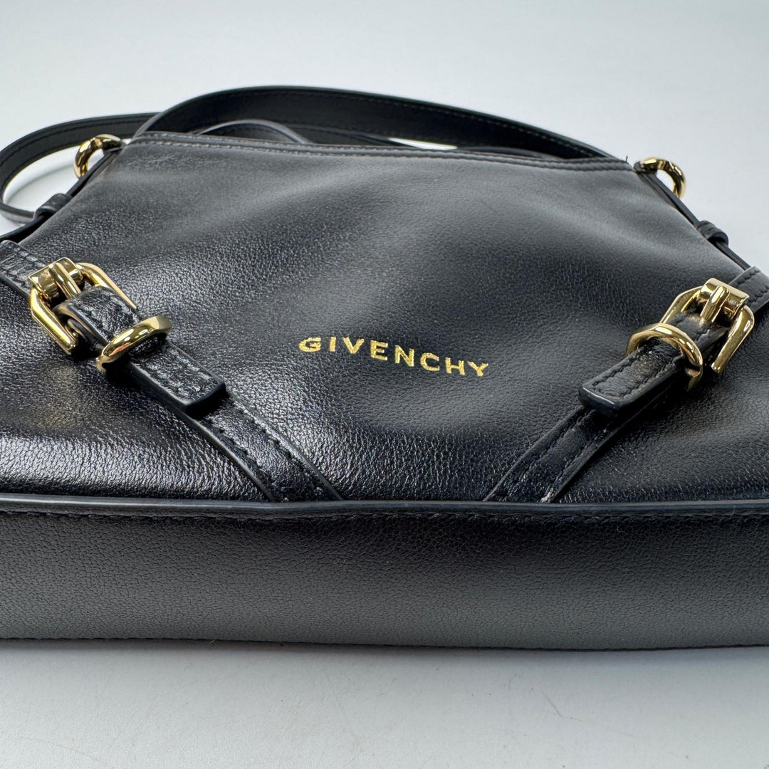 美品 ジバンシィ Givenchy ナノ ヴォワイユー 2way ハンドバッグ ショルダーバッグ 黒 AL C 0265 斜めがけ クロスボディ レディース