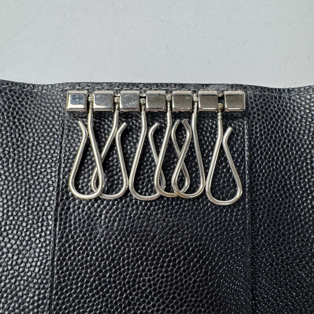 美品 カルティエ Cartier サントス 6連 キーケース ブラック メンズ