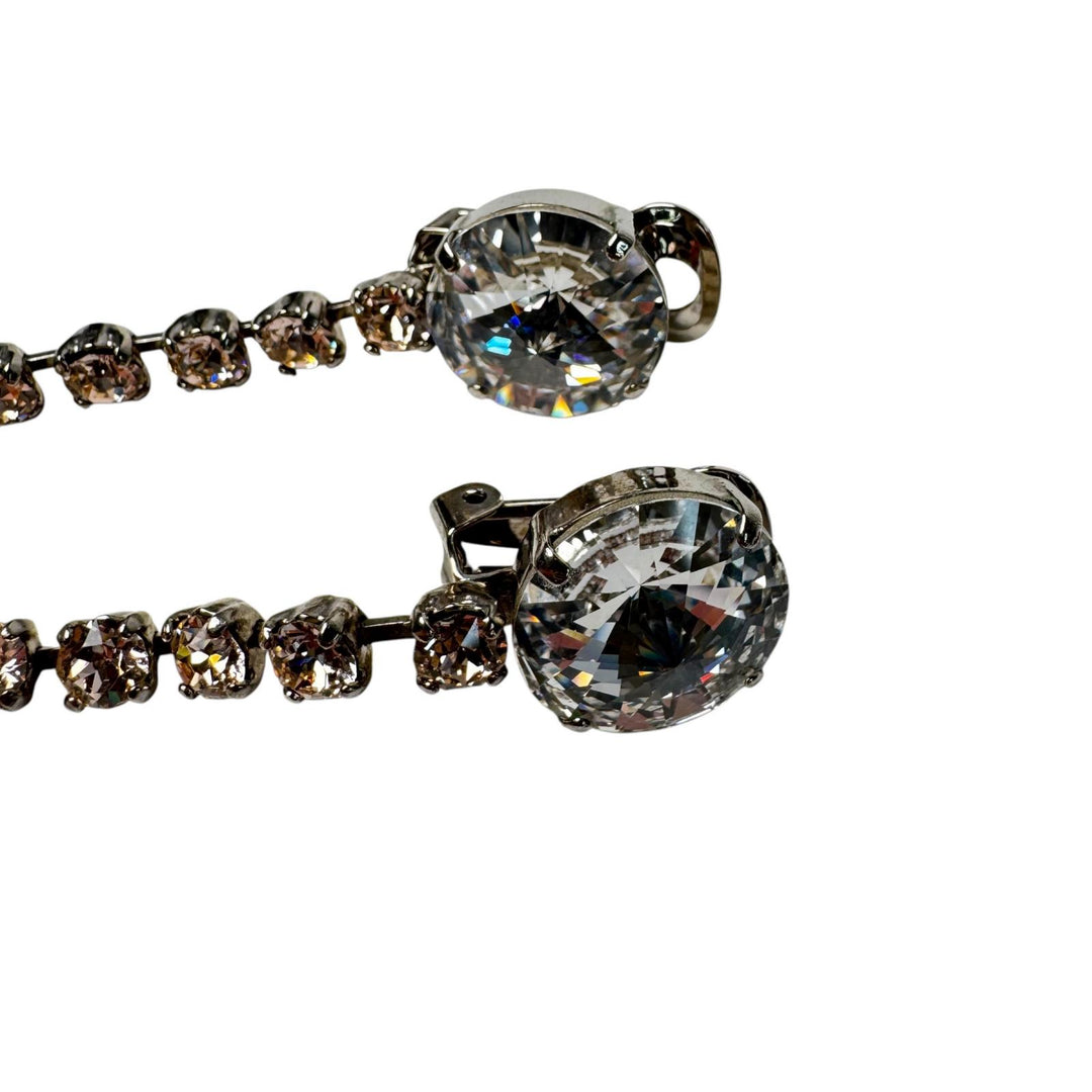 ミュウミュウ MIUMIU ビジュー ラインストーン パール ドロップイヤリング レディース