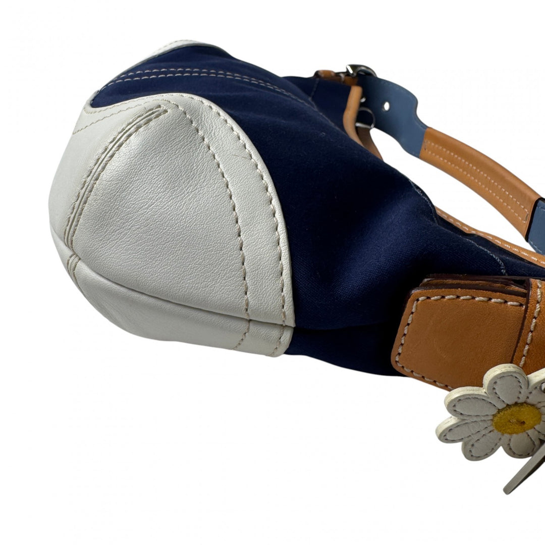 美品 コーチ COACH ソーホー ハンドバッグ ハーフムーン デニム 4431 レディース