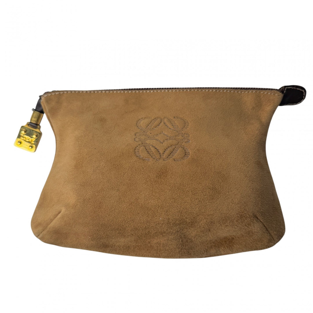 ロエベ LOEWE スエード ポーチ アナグラム ビンテージ レディース