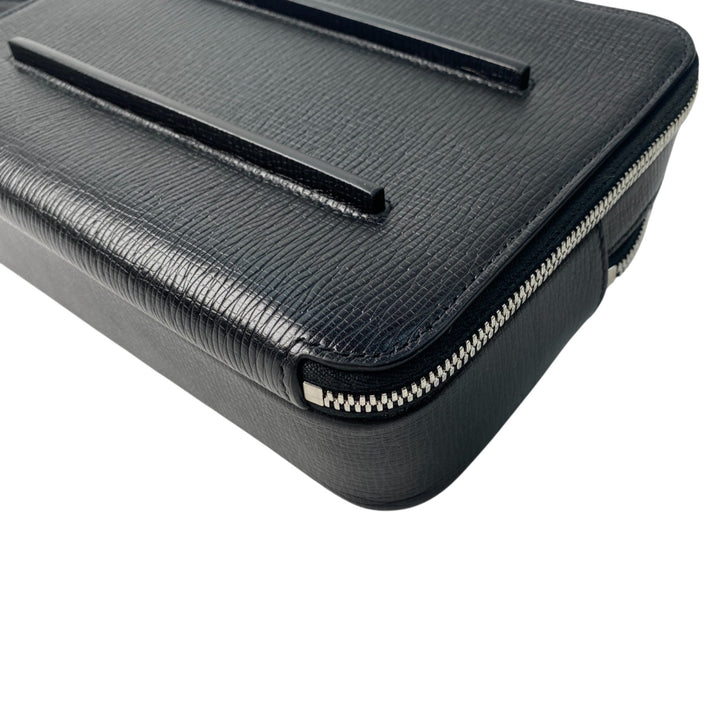 美品 フェラガモ FERRAGAMO メンズ ショルダーバッグ 2way 現行ロゴ 斜めがけ クロスボディ