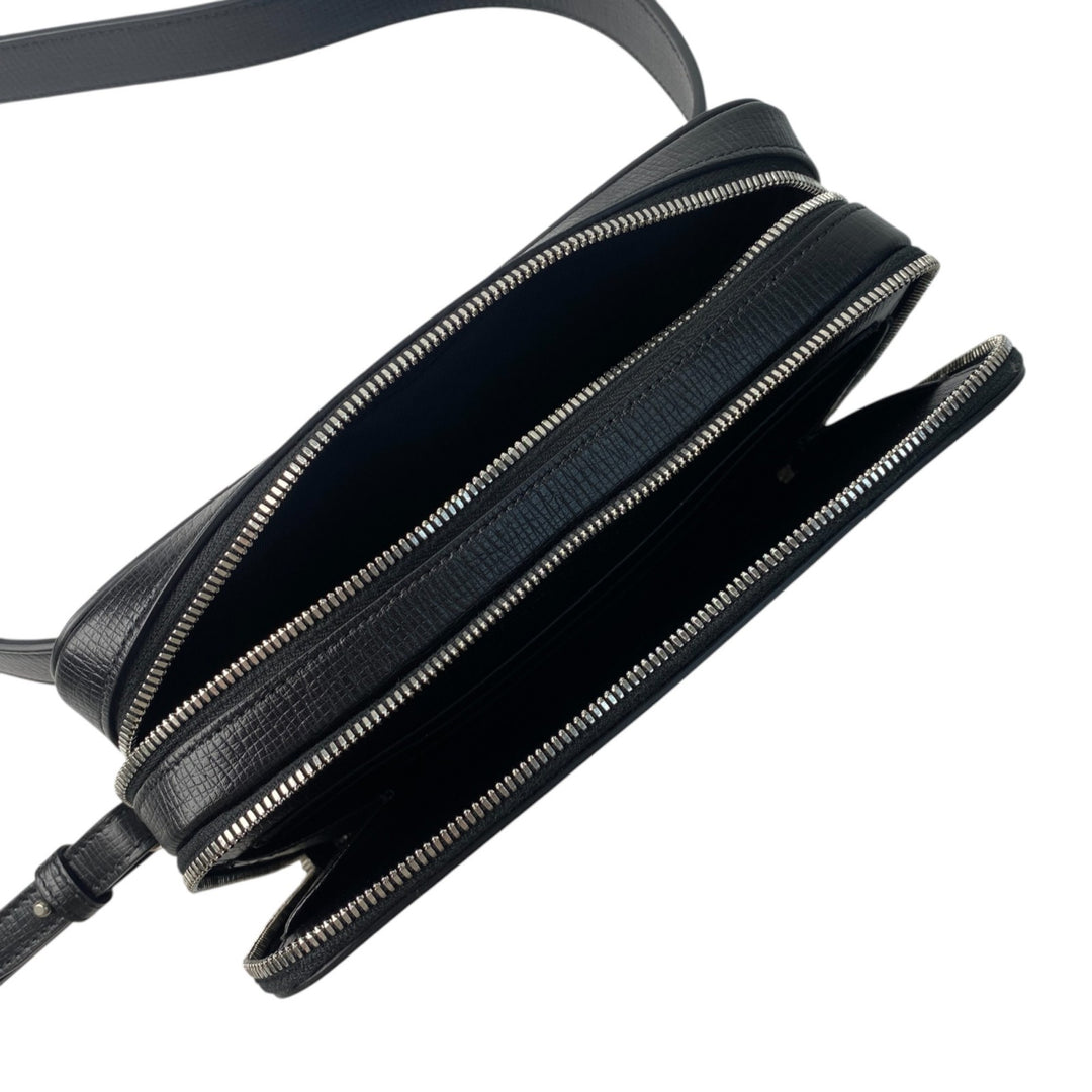 美品 フェラガモ FERRAGAMO メンズ ショルダーバッグ 2way 現行ロゴ 斜めがけ クロスボディ