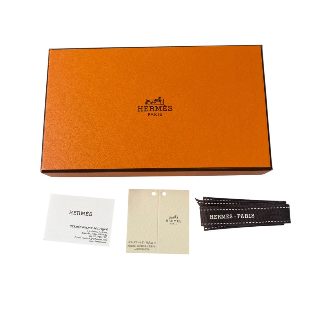 美品 エルメス HERMES レディース バスティア ボックスカーフ コインケース W刻印 ネイビー W MZ 003 HA