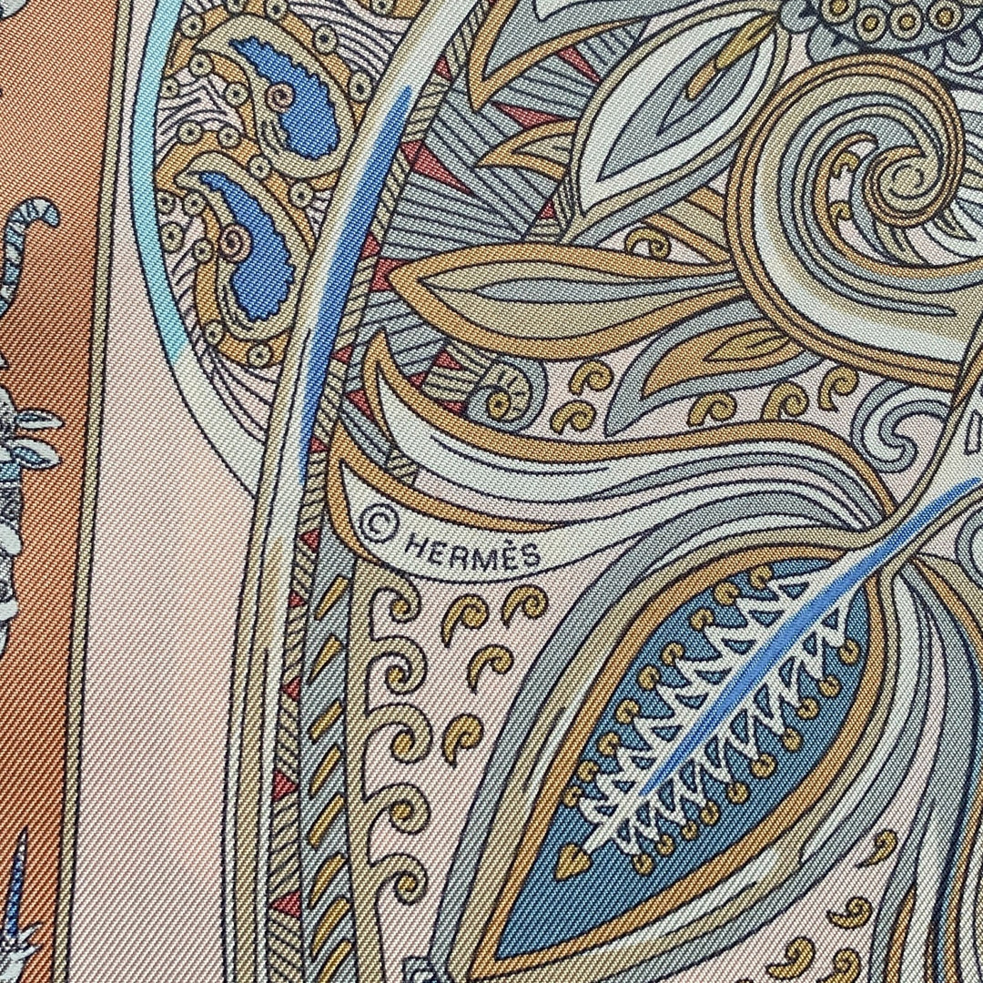 美品 エルメス HERMES レディース カレ 90 マハラニの庭 スカーフ