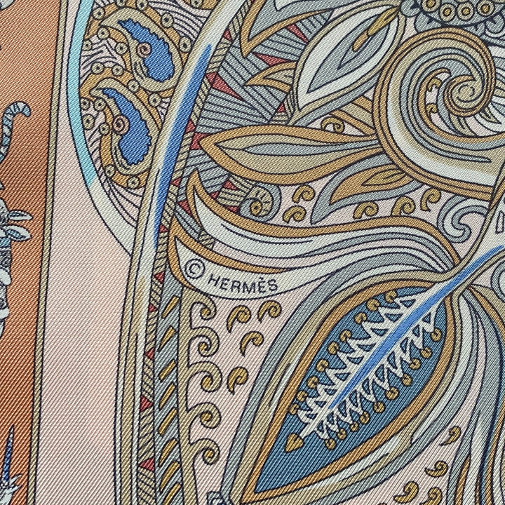 美品 エルメス HERMES レディース カレ 90 マハラニの庭 スカーフ
