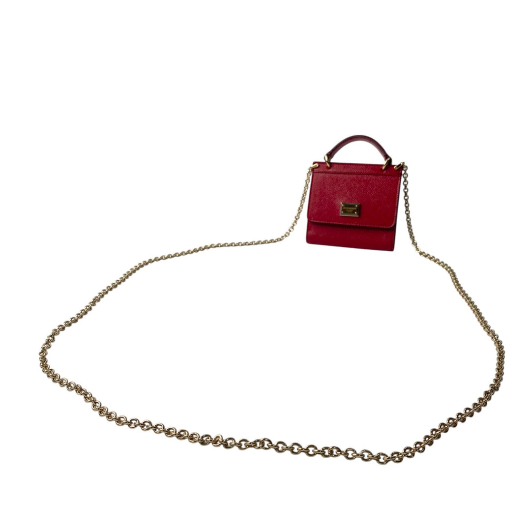 美品 ドルチェアンドガッバーナ D&G レディース ミニ ショルダーバッグ レッド 斜めがけ クロスボディ