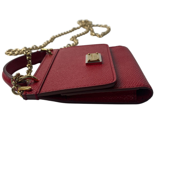 美品 ドルチェアンドガッバーナ D&G レディース ミニ ショルダーバッグ レッド 斜めがけ クロスボディ