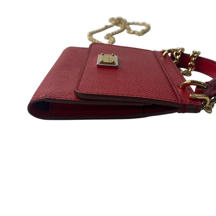 美品 ドルチェアンドガッバーナ D&G レディース ミニ ショルダーバッグ レッド 斜めがけ クロスボディ