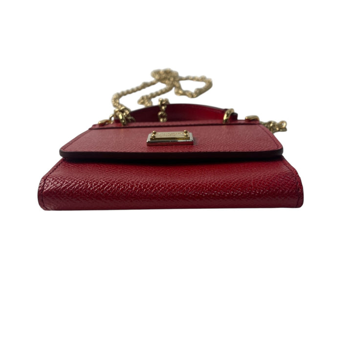 美品 ドルチェアンドガッバーナ D&G レディース ミニ ショルダーバッグ レッド 斜めがけ クロスボディ