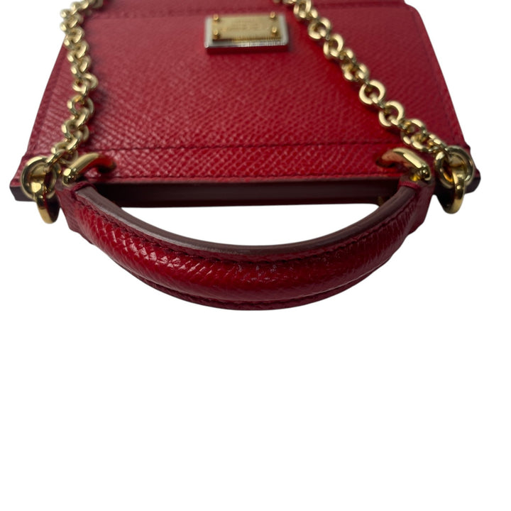 美品 ドルチェアンドガッバーナ D&G レディース ミニ ショルダーバッグ レッド 斜めがけ クロスボディ