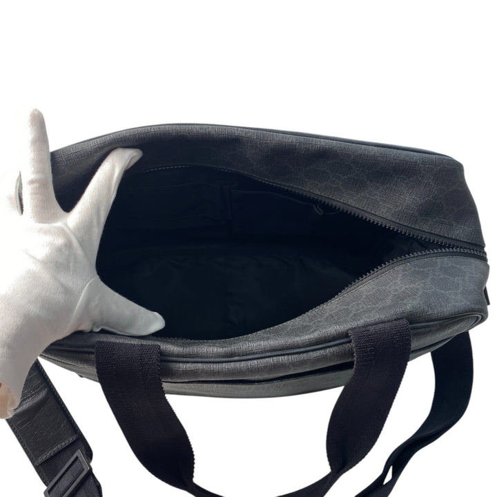 美品 グッチ GUCCI メンズ GGスプリーム 2way ショルダーバッグ ボストンバッグ 170058 斜めがけ クロスボディ