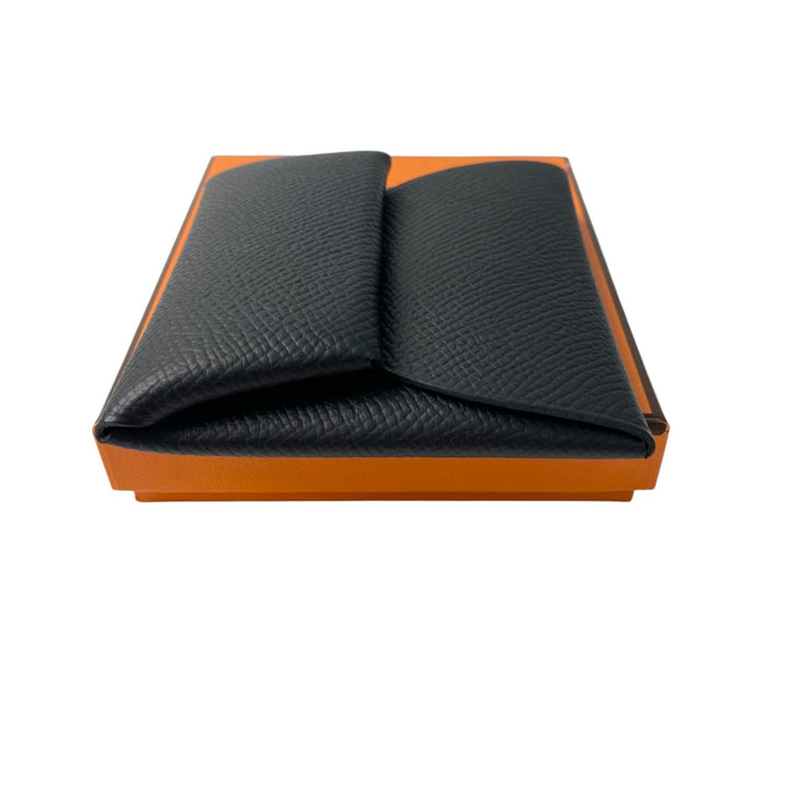 新品 エルメス HERMES レディース バスティア 黒 エプソン コインケース B刻印