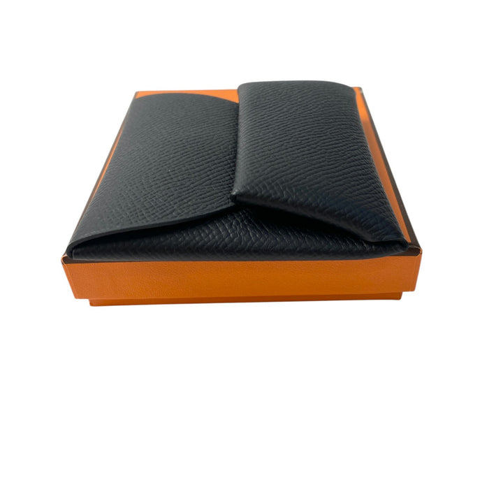 新品 エルメス HERMES レディース バスティア 黒 エプソン コインケース B刻印
