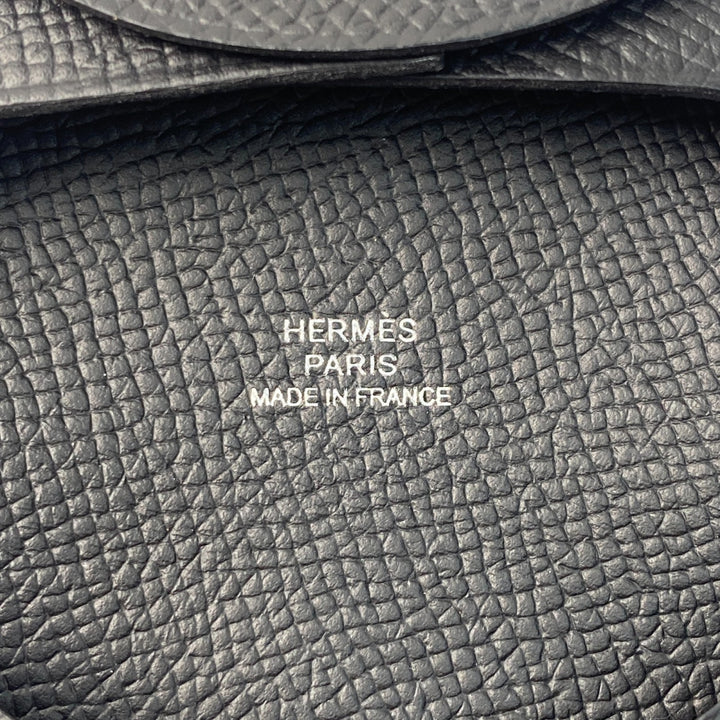 新品 エルメス HERMES レディース バスティア 黒 エプソン コインケース B刻印
