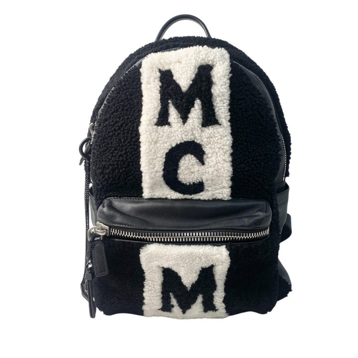 エムシーエム MCM レディース ロゴ バックパック ムートン レザー リュック