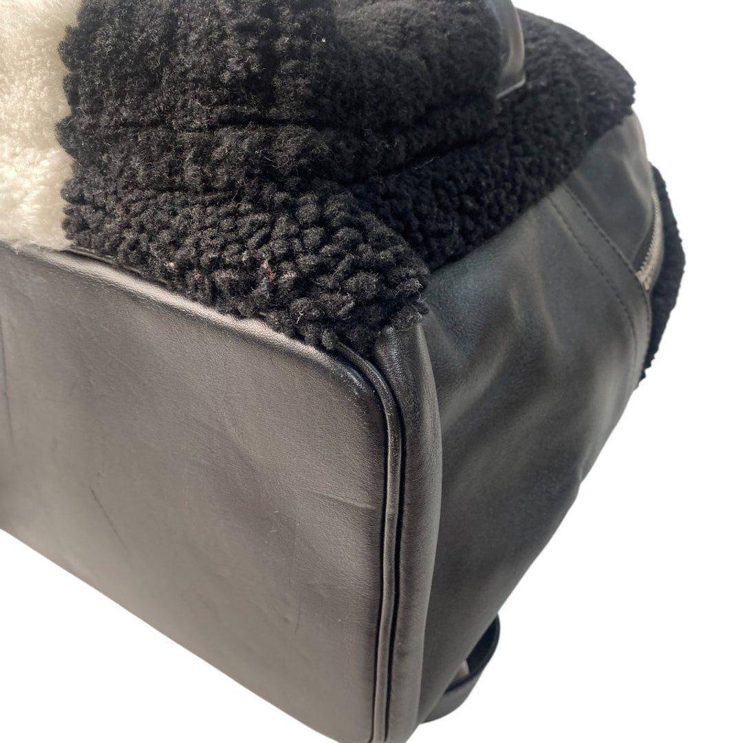 エムシーエム MCM レディース ロゴ バックパック ムートン レザー リュック