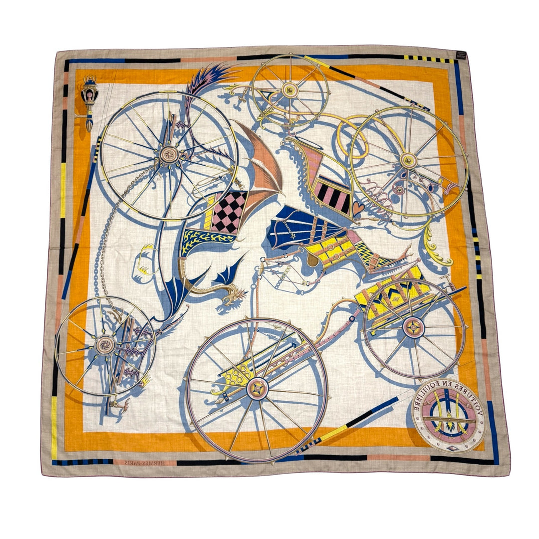 エルメス HERMES カレジェアン 140 ヴォワチュールアンエキリーブル 精巧な馬車 Voitures en Equilibre レディース