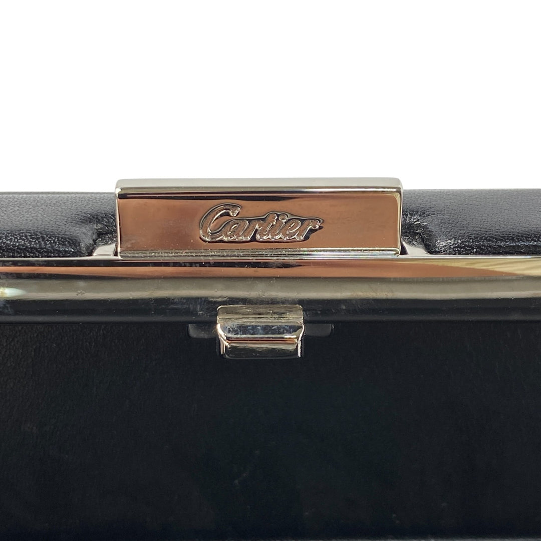 美品 カルティエ Cartier レディース ミニ ハンドバッグ ボックスカーフ 冠婚葬祭