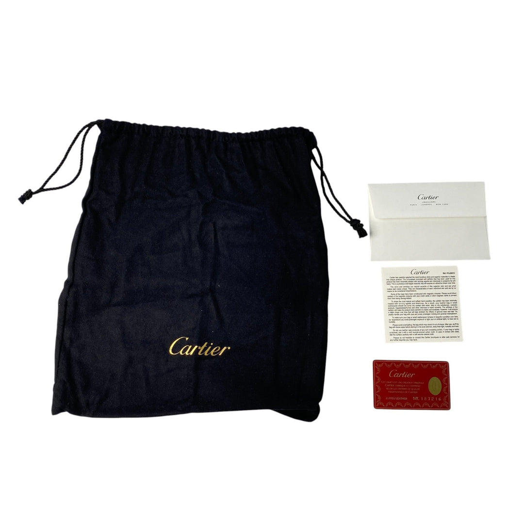 美品 カルティエ Cartier レディース ミニ ハンドバッグ ボックスカーフ 冠婚葬祭