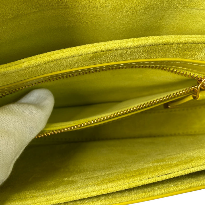 未使用 DIOR デイオール レディース CDシグネチャー ライム カーフスキン チェーンショルダーバッグ M9280UZWS 05-RU-0243 斜めがけ クロスボディ