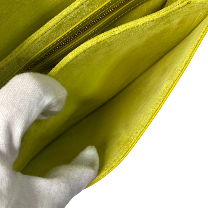 未使用 DIOR デイオール レディース CDシグネチャー ライム カーフスキン チェーンショルダーバッグ M9280UZWS 05-RU-0243 斜めがけ クロスボディ