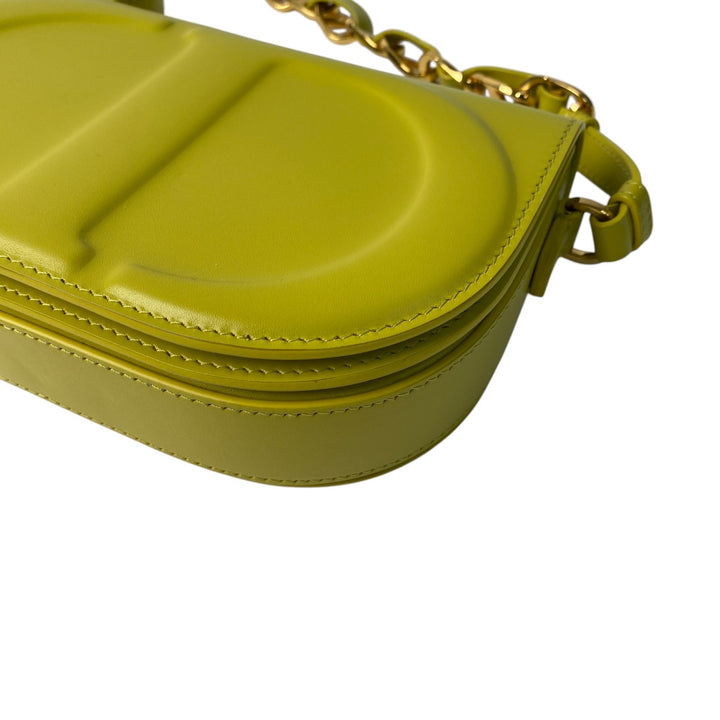 未使用 DIOR デイオール レディース CDシグネチャー ライム カーフスキン チェーンショルダーバッグ M9280UZWS 05-RU-0243 斜めがけ クロスボディ