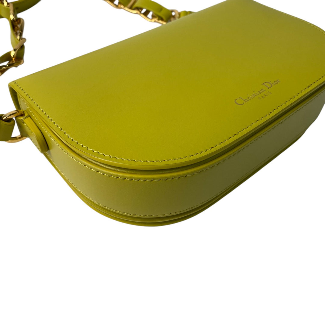 未使用 DIOR デイオール レディース CDシグネチャー ライム カーフスキン チェーンショルダーバッグ M9280UZWS 05-RU-0243 斜めがけ クロスボディ