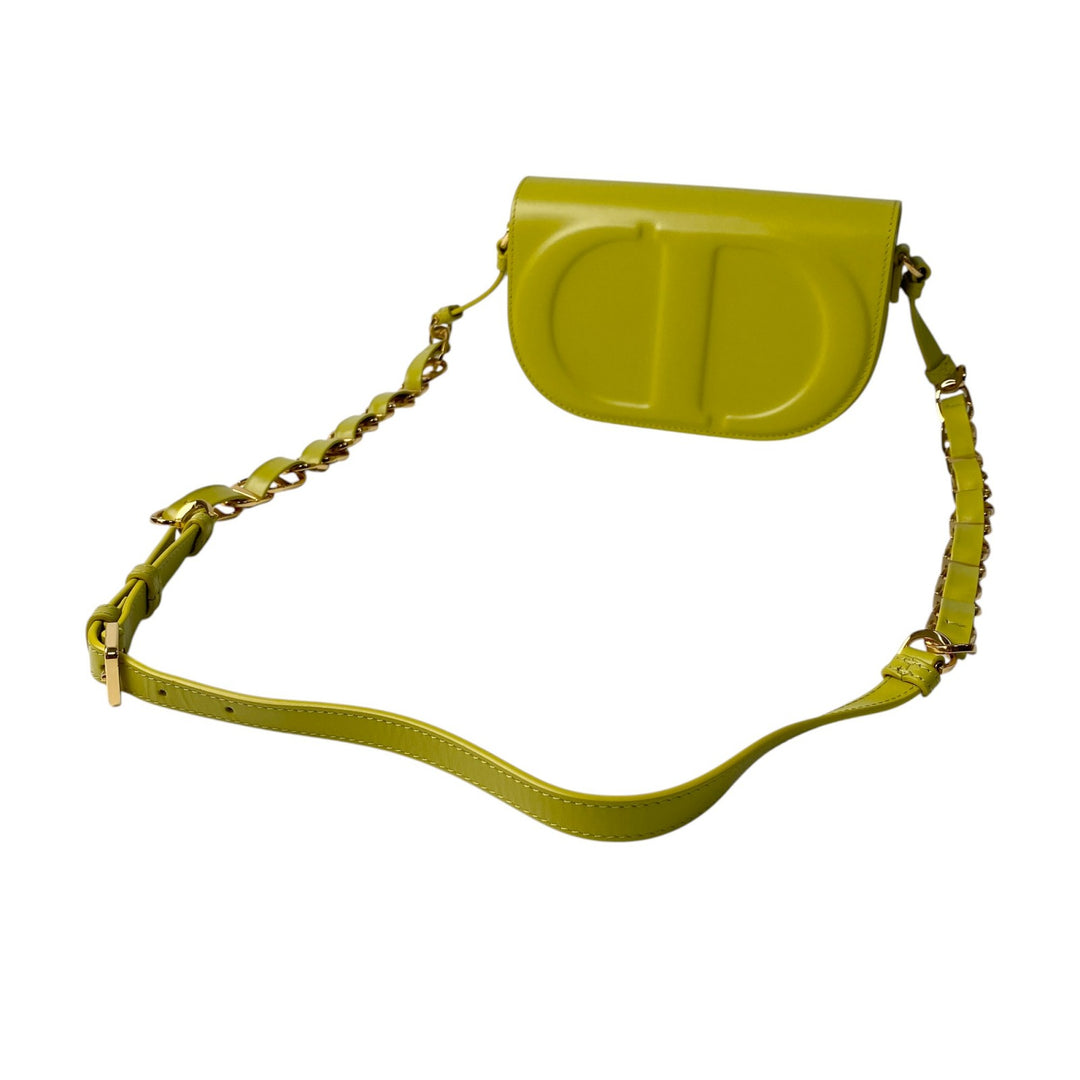 未使用 DIOR デイオール レディース CDシグネチャー ライム カーフスキン チェーンショルダーバッグ M9280UZWS 05-RU-0243 斜めがけ クロスボディ