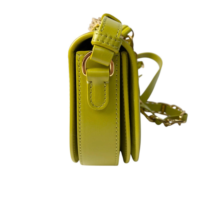 未使用 DIOR デイオール レディース CDシグネチャー ライム カーフスキン チェーンショルダーバッグ M9280UZWS 05-RU-0243 斜めがけ クロスボディ