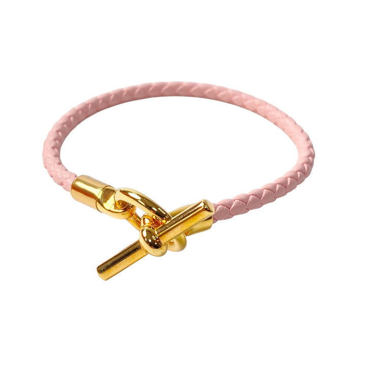 未使用 エルメス HERMES レディース ブレスレット グレナン ローズサクラ ゴールド GD金具