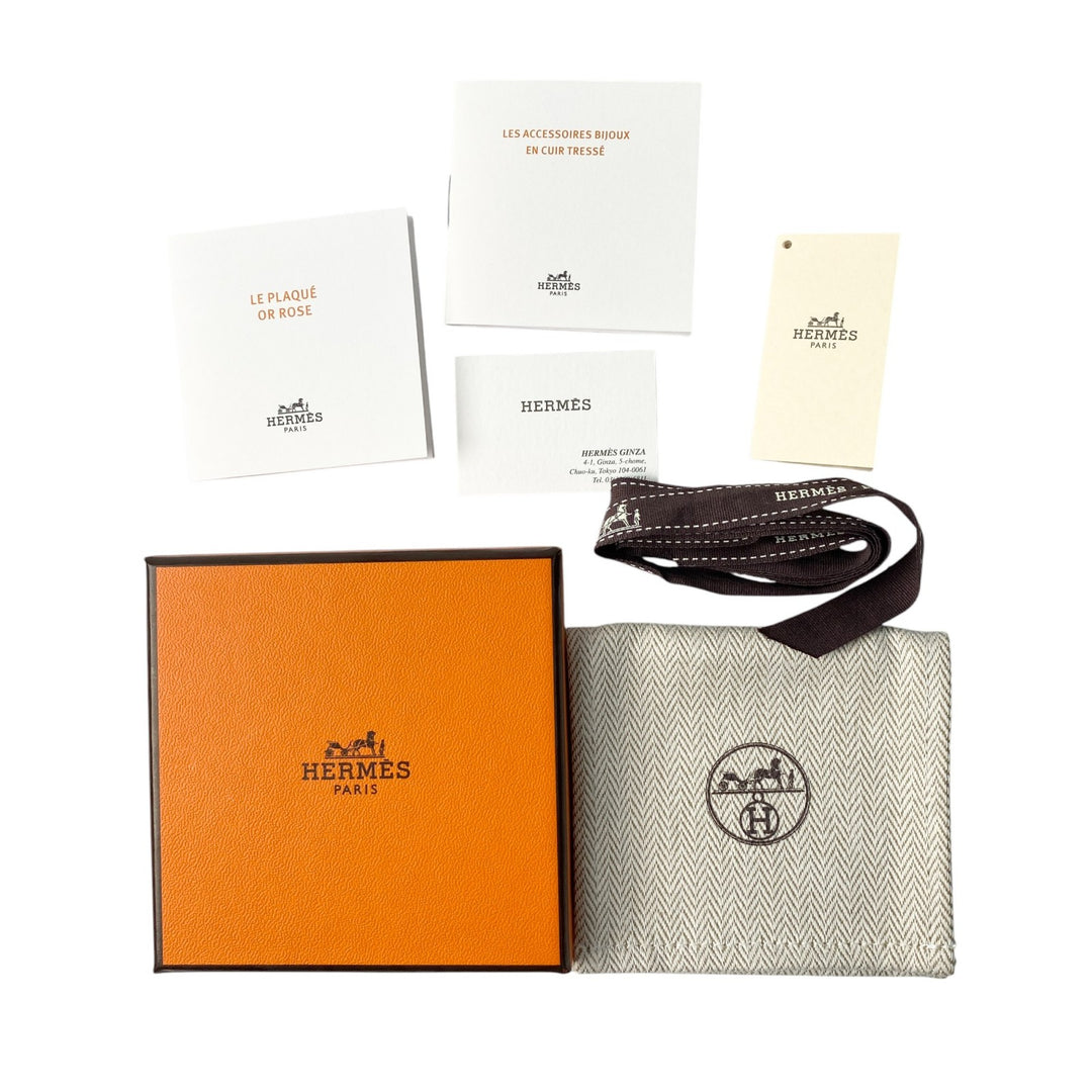 未使用 エルメス HERMES レディース ブレスレット グレナン ローズサクラ ゴールド GD金具