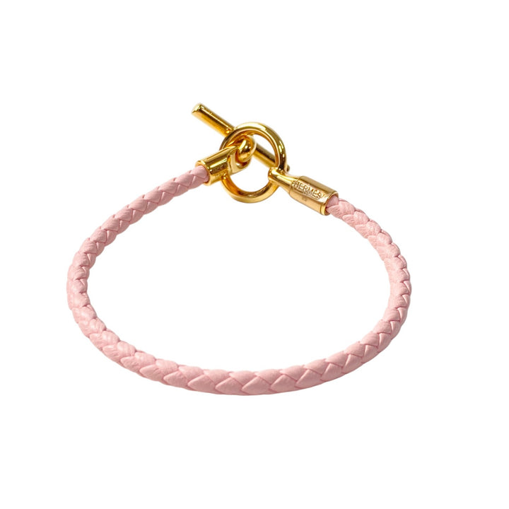 未使用 エルメス HERMES レディース ブレスレット グレナン ローズサクラ ゴールド GD金具