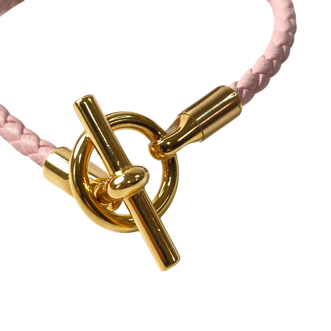 未使用 エルメス HERMES レディース ブレスレット グレナン ローズサクラ ゴールド GD金具