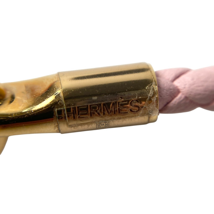 未使用 エルメス HERMES レディース ブレスレット グレナン ローズサクラ ゴールド GD金具