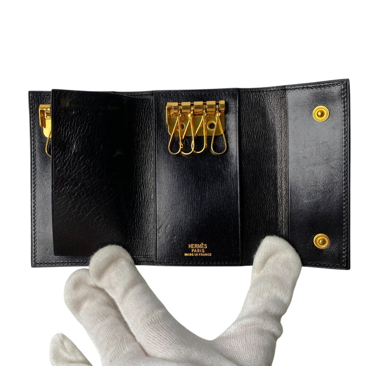 [入手困難] エルメス HERMES メンズ ボックスカーフ 8連 キーケース ブラック