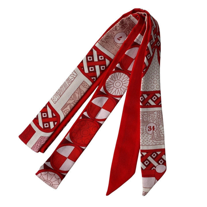 エルメス HERMES レディース 63マスの世界旅行 ツイロン ツイリー リボンスカーフ