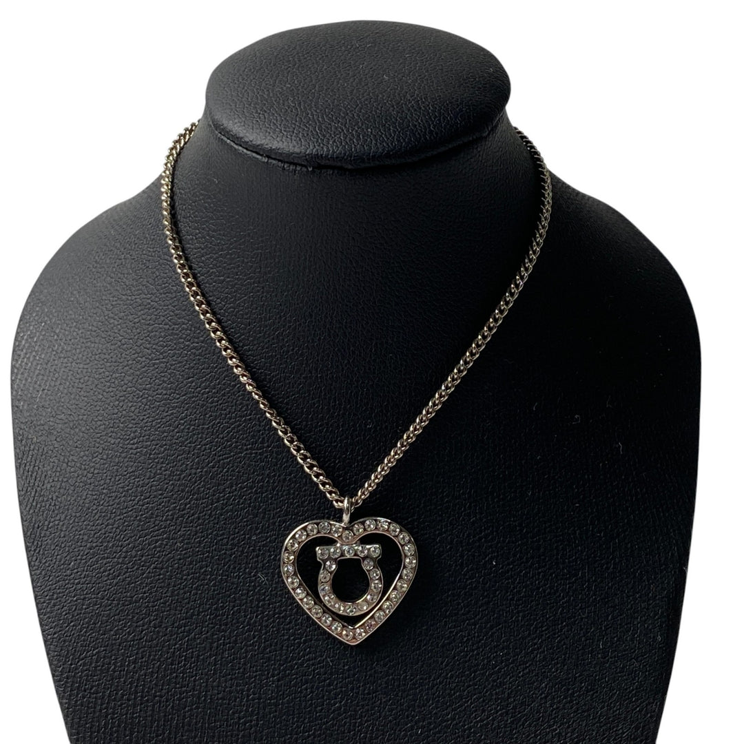 美品 サルヴァトーレフェラガモ Ferragamo レディース ハート ストーン ネックレス