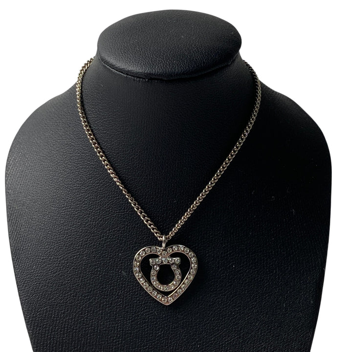 美品 サルヴァトーレフェラガモ Ferragamo レディース ハート ストーン ネックレス