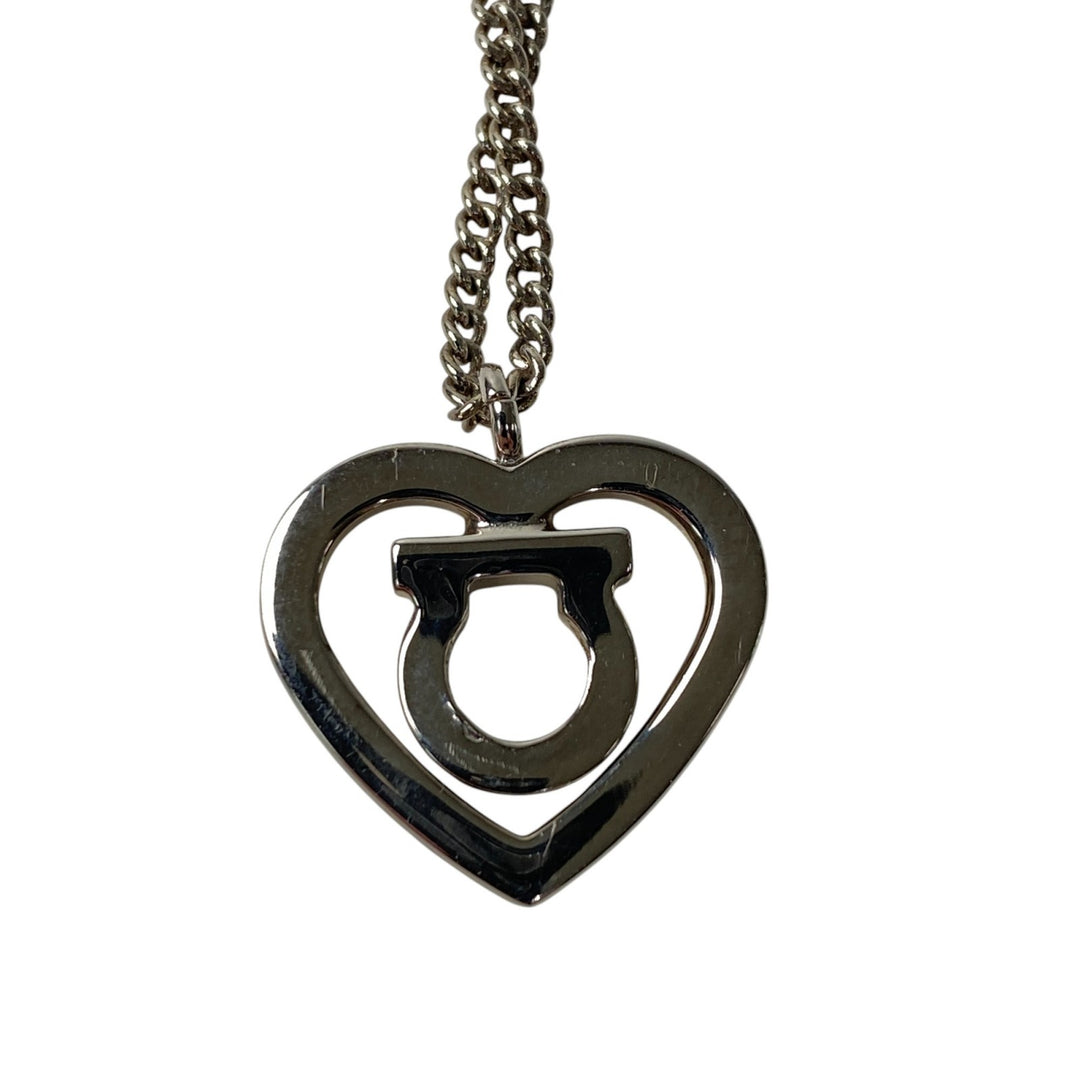 美品 サルヴァトーレフェラガモ Ferragamo レディース ハート ストーン ネックレス