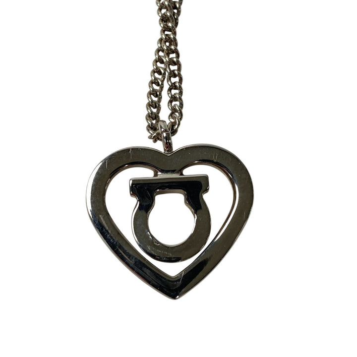 美品 サルヴァトーレフェラガモ Ferragamo レディース ハート ストーン ネックレス