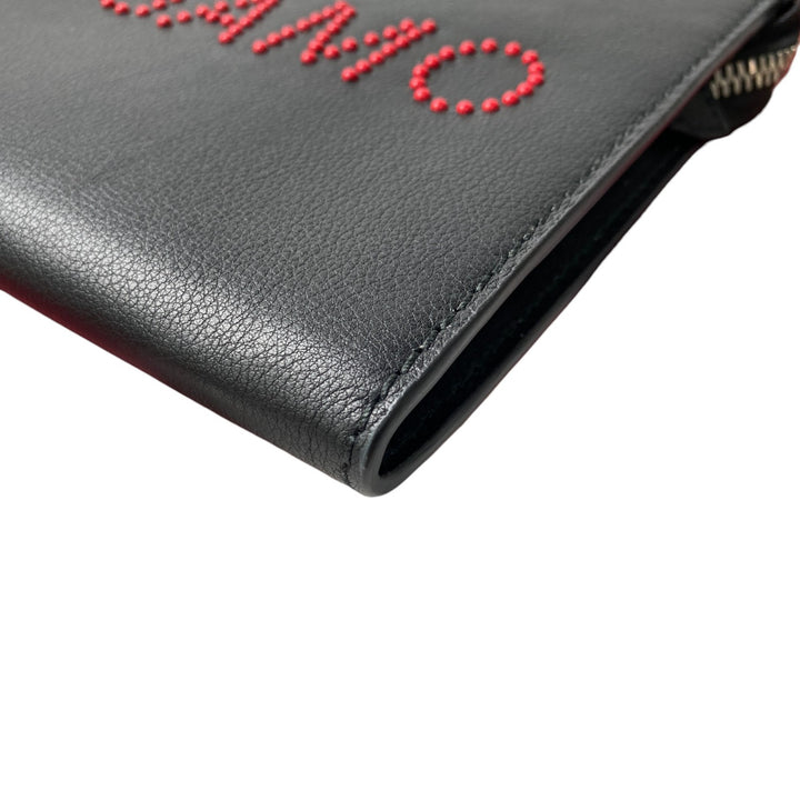 美品 フェラガモ FERRAGAMO レディース クラッチバッグ ロゴスタッズ 24-A121