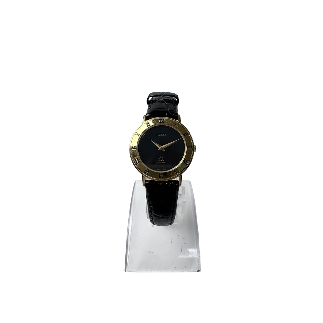 グッチ GUCCI 3000L 腕時計 クォーツ ブラック文字盤 レディース